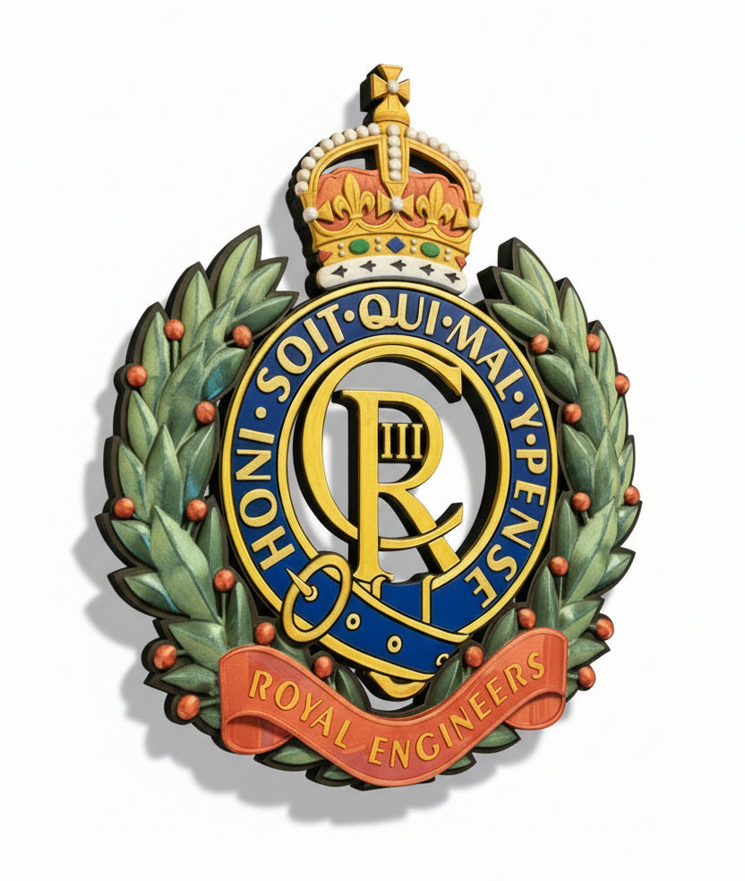 Royal Engineers King's Crown Cap Badge