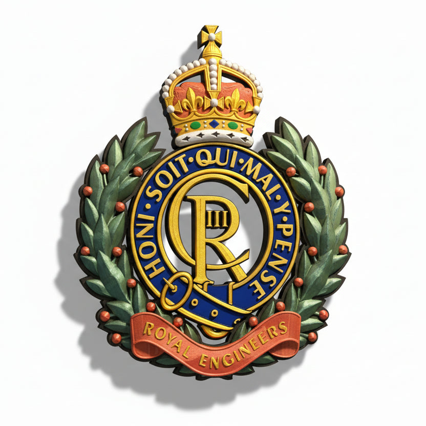 Royal Engineers King's Crown Cap Badge