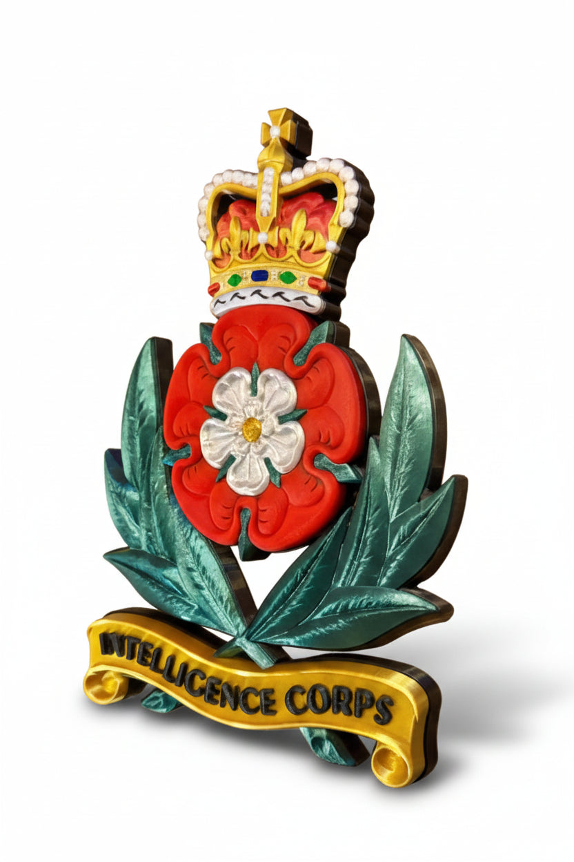 Intelligence Corps 3D Printed Cap Badge Queen's Crown