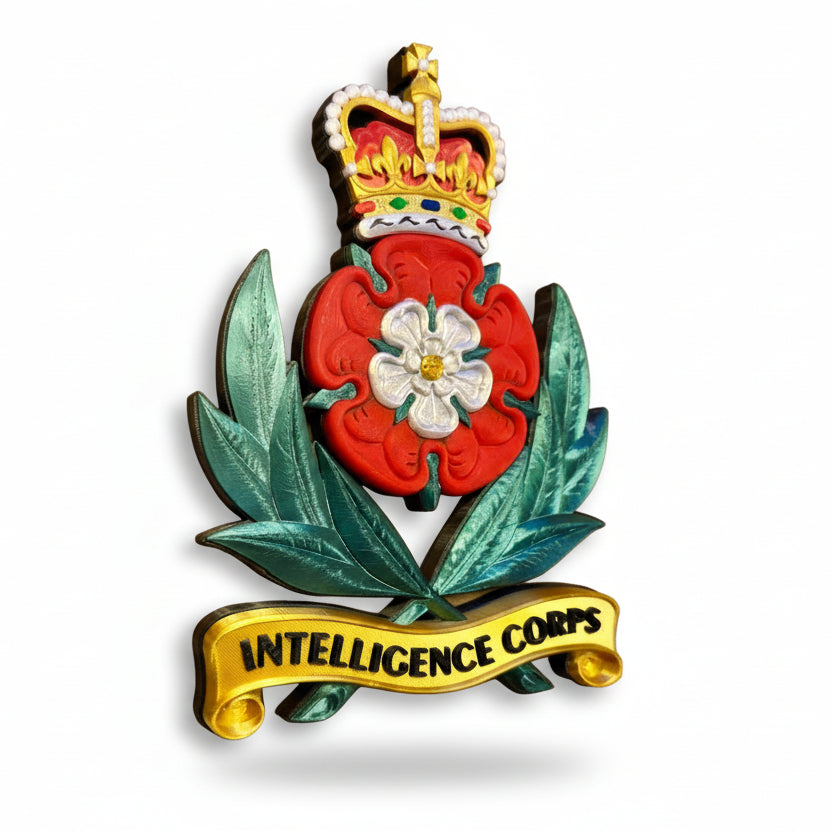 Intelligence Corps 3D Printed Cap Badge Queen's Crown