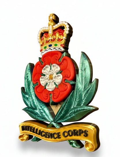 Intelligence Corps 3D Printed Cap Badge Queen's Crown