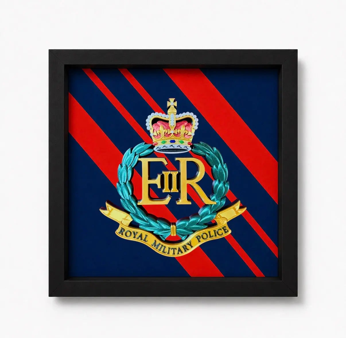 Royal Military Police Cap Badge Display Frame – Queen's Crown | Officially Licensed