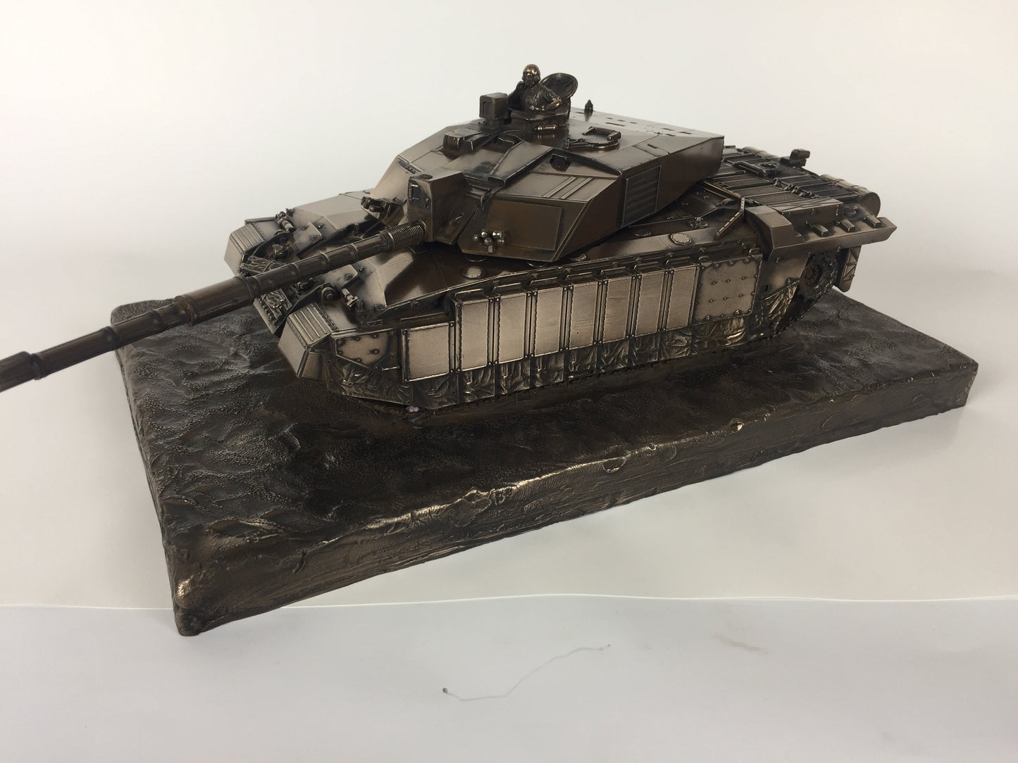 Challenger 2 Desertised Main Battle Tank Cold Cast Bronze Statue | Handmade in England