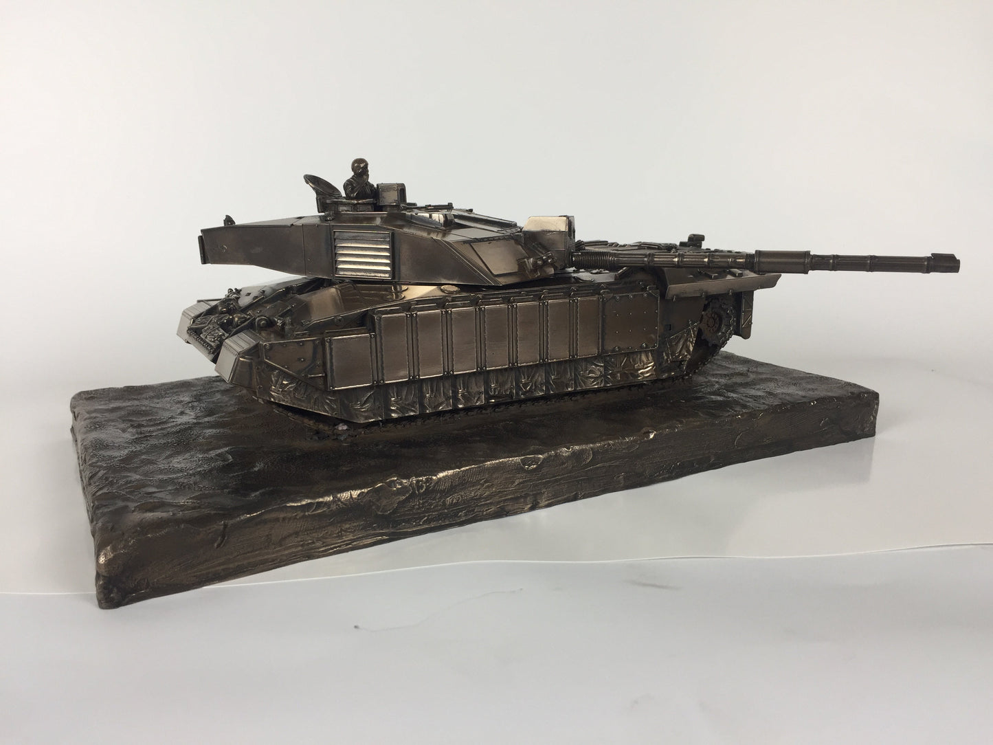 Challenger 2 Desertised Main Battle Tank Cold Cast Bronze Statue | Handmade in England