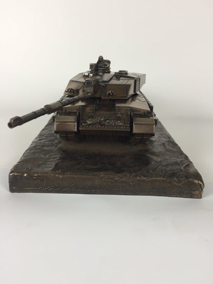 Challenger 2 Desertised Main Battle Tank Cold Cast Bronze Statue | Handmade in England