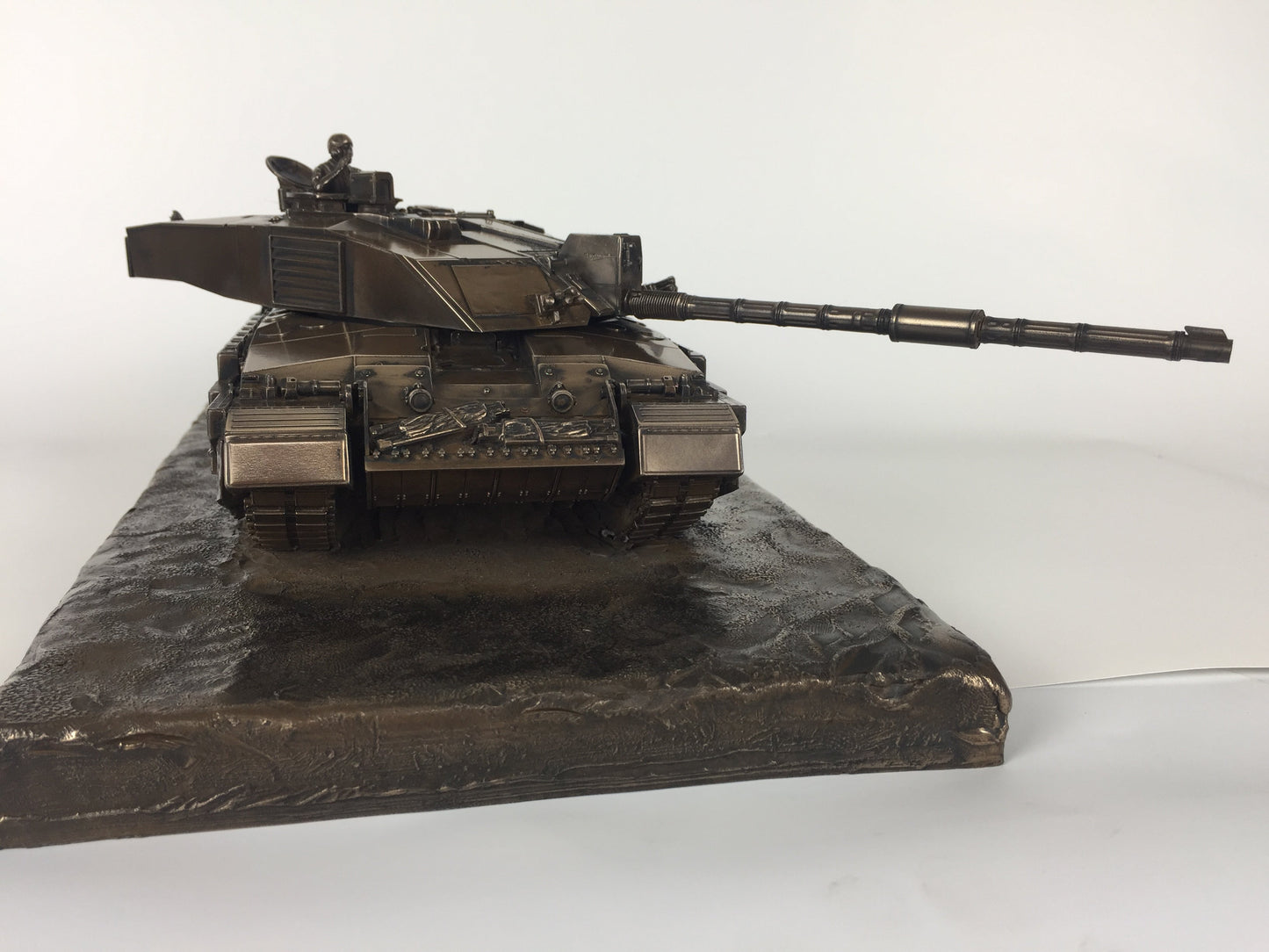 Challenger 2 Desertised Main Battle Tank Cold Cast Bronze Statue | Handmade in England