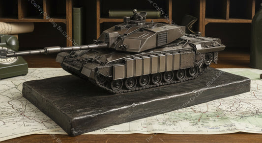 Challenger 2 Desertised Main Battle Tank Cold Cast Bronze Statue | Handmade in England