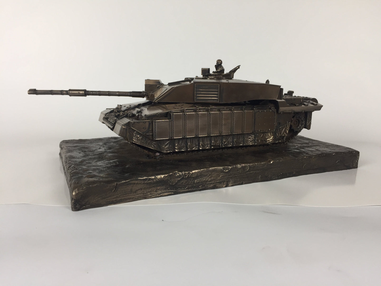 Challenger 2 Desertised Main Battle Tank Cold Cast Bronze Statue | Handmade in England