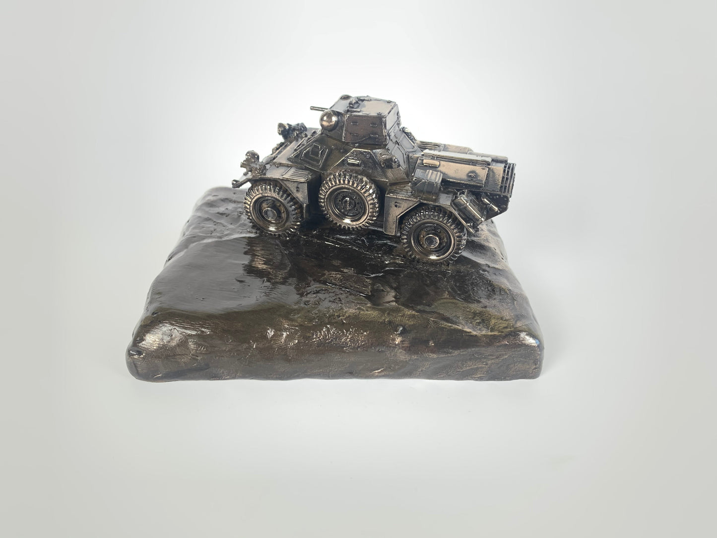 Ferret Scout Car Mk 2 Cold Cast Bronze Statue | Handmade in England