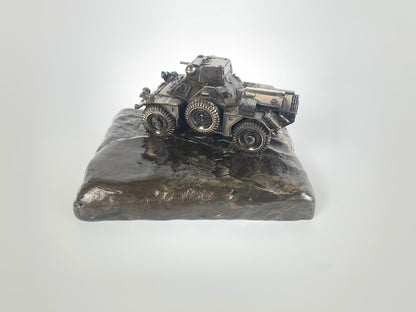 Ferret Scout Car Mk 2 Cold Cast Bronze Statue | Handmade in England