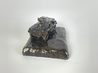 Ferret Scout Car Mk 2 Cold Cast Bronze Statue | Handmade in England