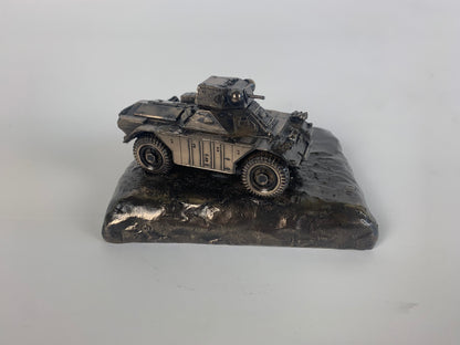 Ferret Scout Car Mk 2 Cold Cast Bronze Statue | Handmade in England