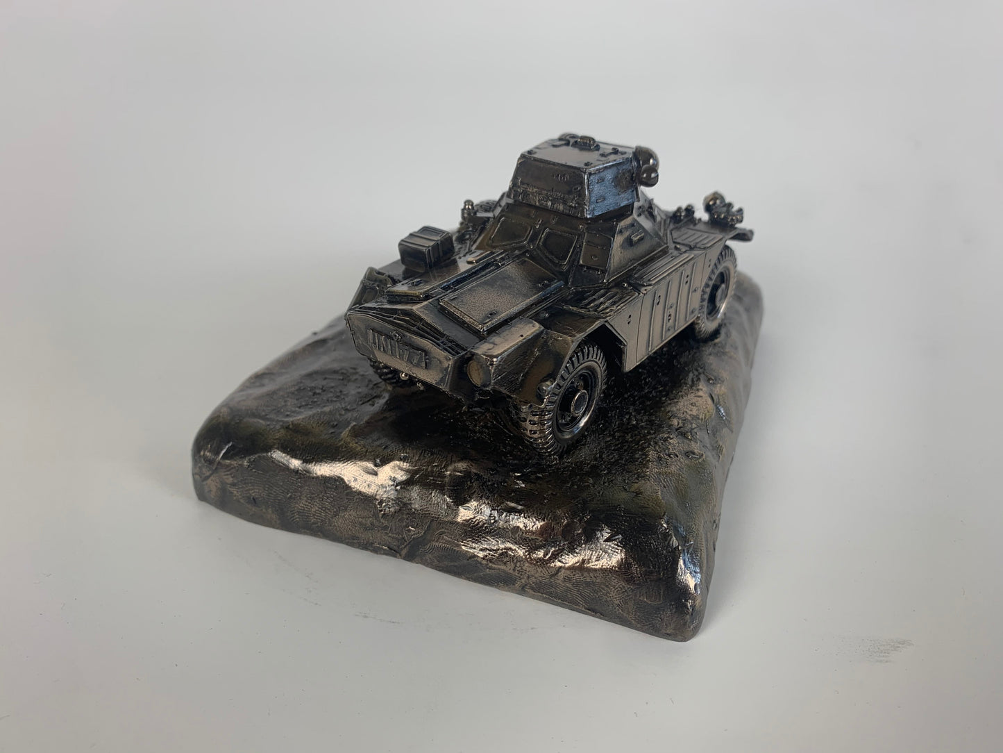 Ferret Scout Car Mk 2 Cold Cast Bronze Statue | Handmade in England