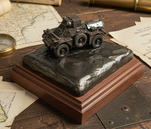 Ferret Scout Car Mk 2 Cold Cast Bronze Statue | Handmade in England