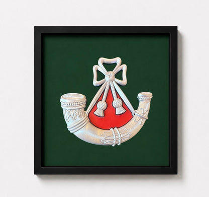 Light Infantry Cap Badge Display Frame – Red Centre | Officially Licensed
