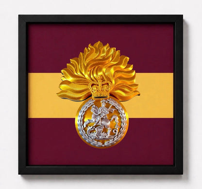 Royal Regiment of Fusiliers Grenade Display Frame – Queen's Crown | Officially Licensed