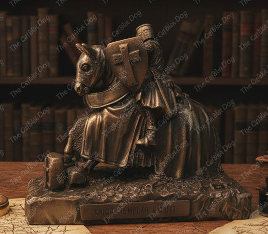 Knight Templar On Horse 1177 Cold Cast Bronze Military Statue