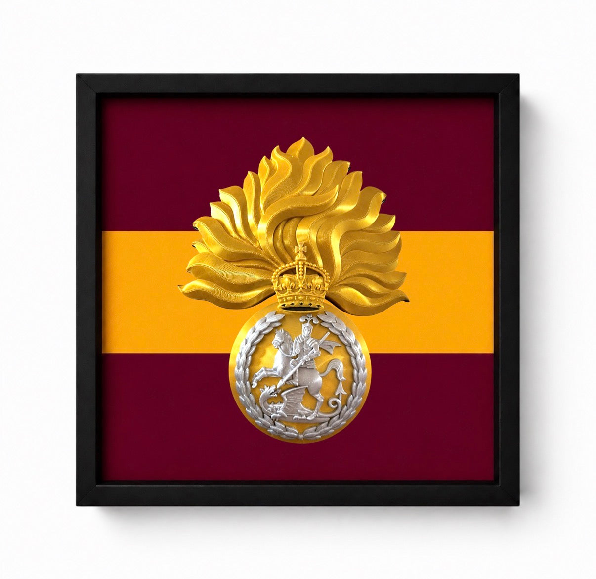Royal Regiment of Fusiliers King's Crown Grenade Display Frame | Official MOD-Licensed Gift