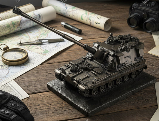 AS-90 Self Propelled Gun Cold Cast Bronze Military Statue | Handmade in England