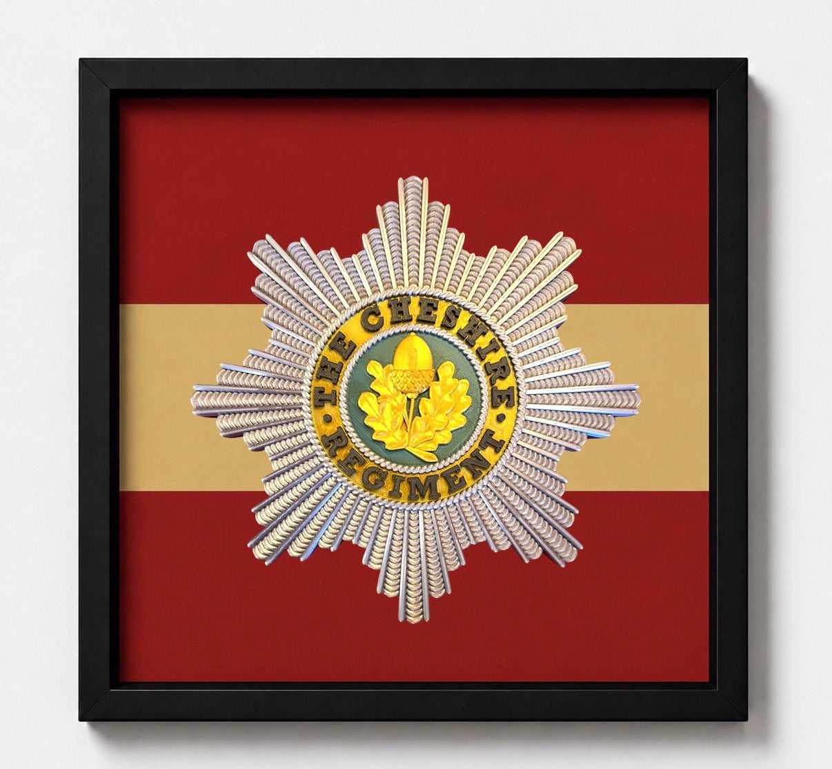Cheshire Regiment 3D Cap Badge Display Frame | Full Colour
