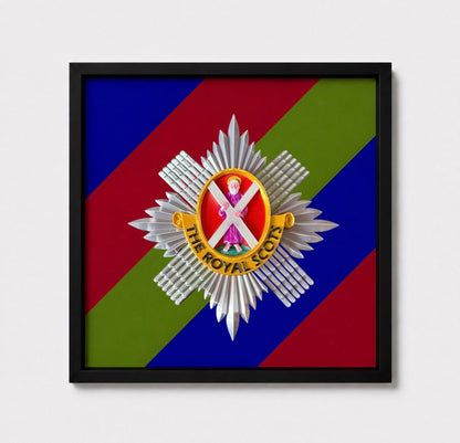 The Royal Scots (The Royal Regiment) 3D Cap Badge Display Frame | Officially MOD Licensed