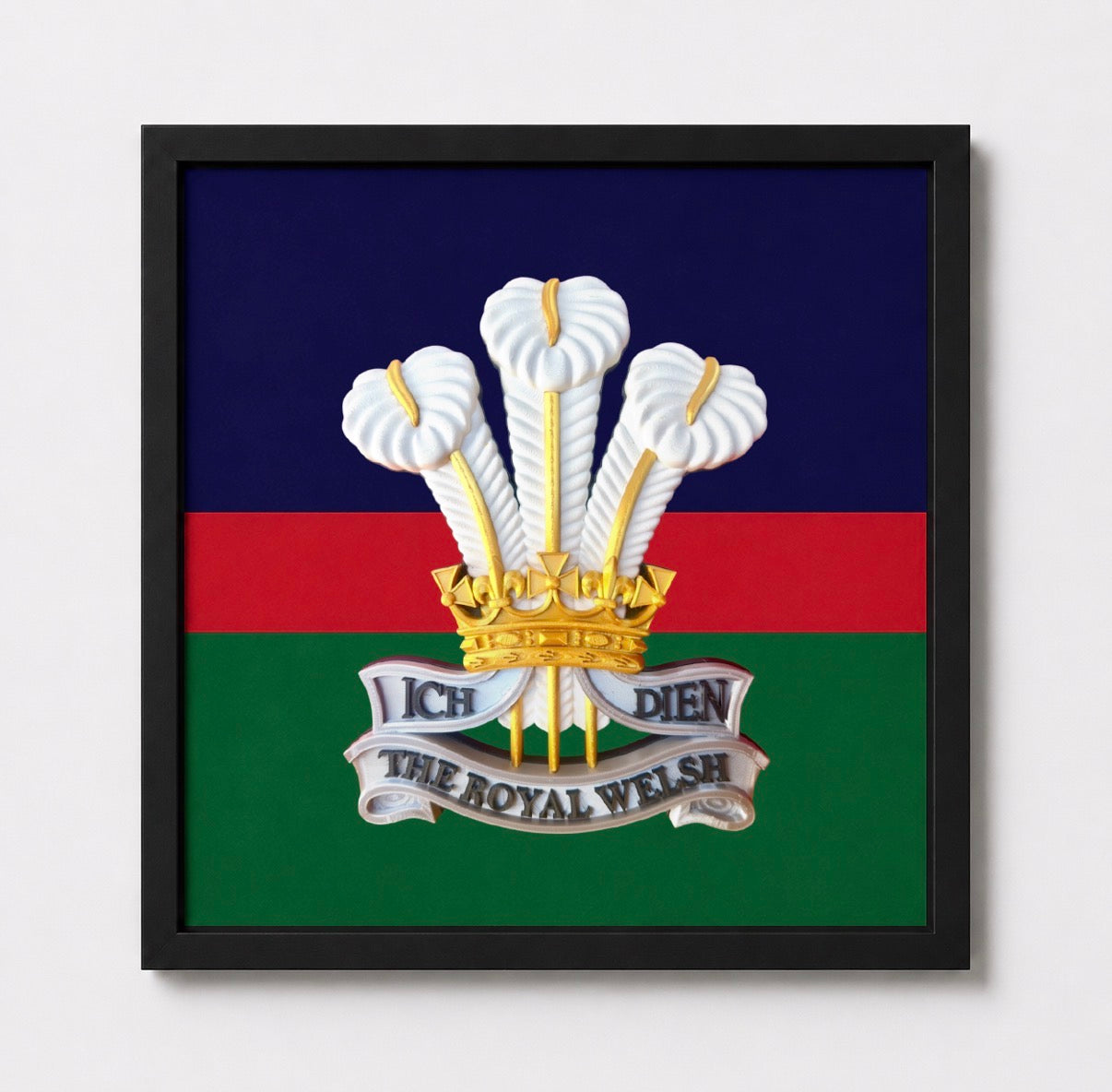 Royal Welsh Cap Badge Display Frame | Silver, Gold & White | MOD-Licensed