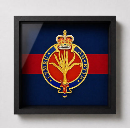 Welsh Guards Cap Badge Display Frame – Queen's Crown | Officially Licensed