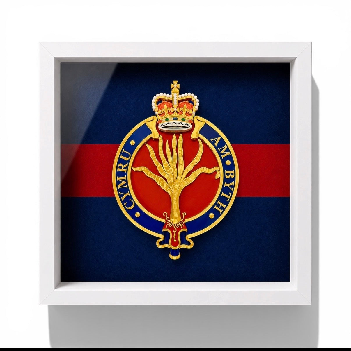 Welsh Guards Cap Badge Display Frame – Queen's Crown | Officially Licensed