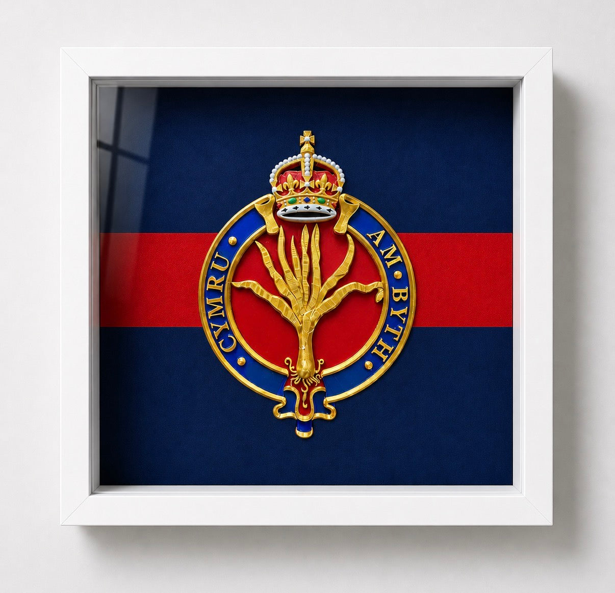 Welsh Guards Cap Badge Display Frame – King's Crown | Officially Licensed