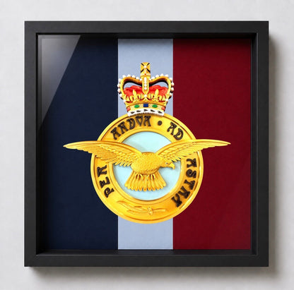 Royal Air Force Queen's Crown Emblem Display Frame | Official MOD-Licensed Gift