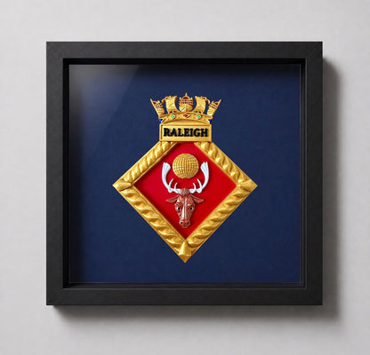 HMS Raleigh Royal Navy Crest Display Frame | Officially Licensed