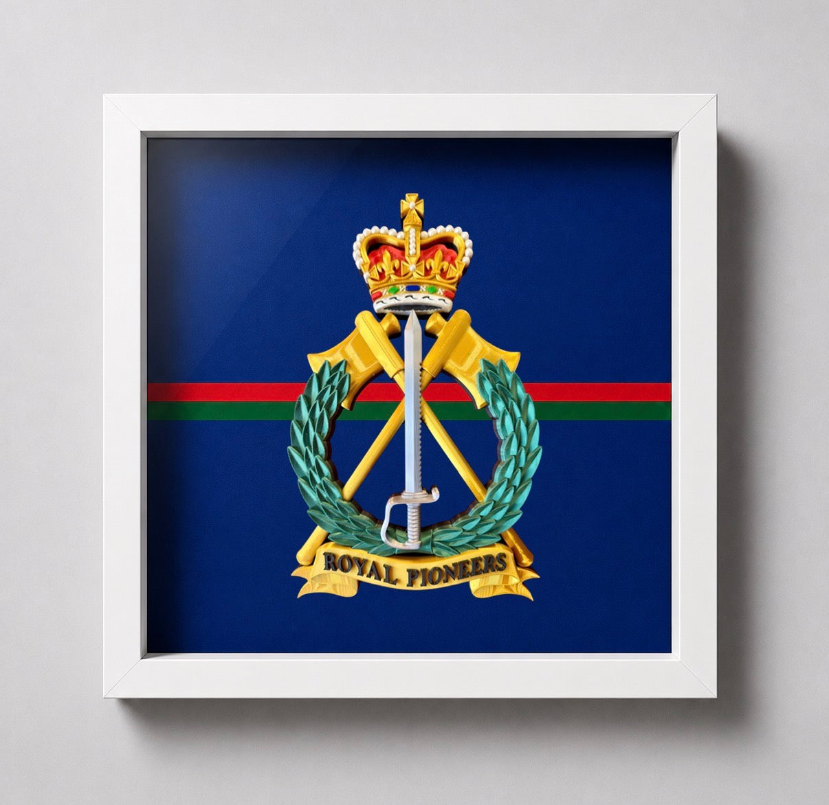 Royal Pioneers Full Colour Cap Badge Display Frame | Officially Licensed