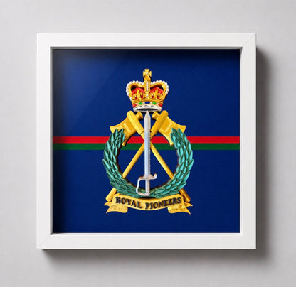 Royal Pioneers Full Colour Cap Badge Display Frame | Officially Licensed