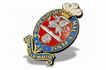 Princess of Wales's Royal Regiment Red & Silver Cap Badge
