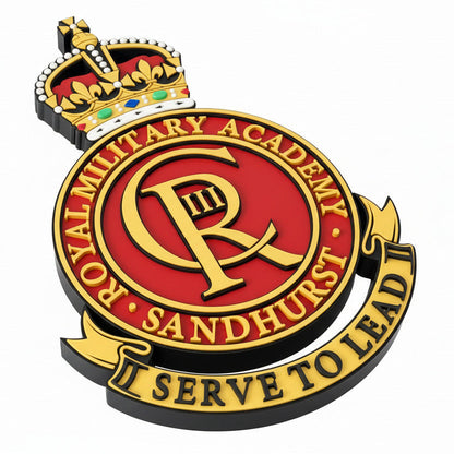 Royal Military Academy Sandhurst 3D Printed Cap Badge King's Crown