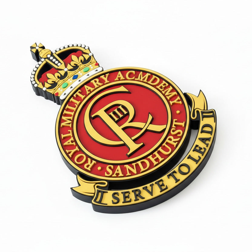 Royal Military Academy Sandhurst 3D Printed Cap Badge King's Crown