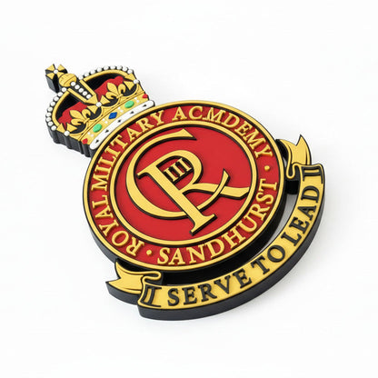 Royal Military Academy Sandhurst 3D Printed Cap Badge King's Crown