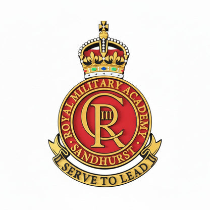 Royal Military Academy Sandhurst 3D Printed Cap Badge King's Crown