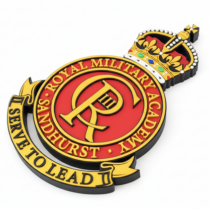 Royal Military Academy Sandhurst 3D Printed Cap Badge King's Crown