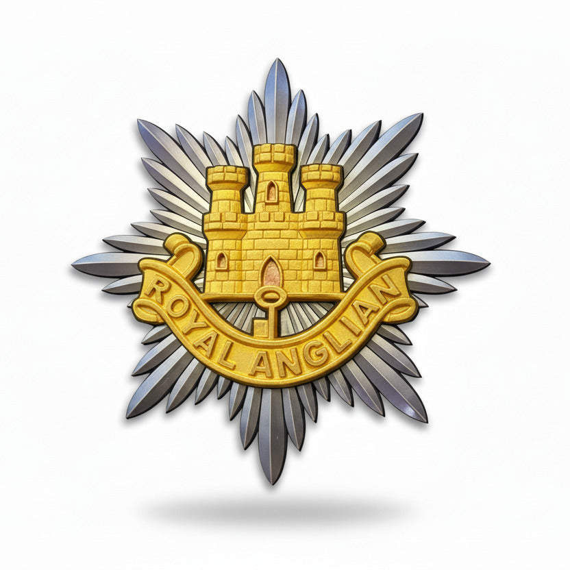 Royal Anglian Regiment 3D Printed Cap Badge