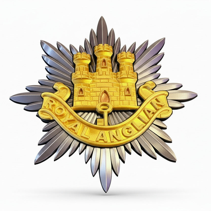 Royal Anglian Regiment 3D Printed Cap Badge