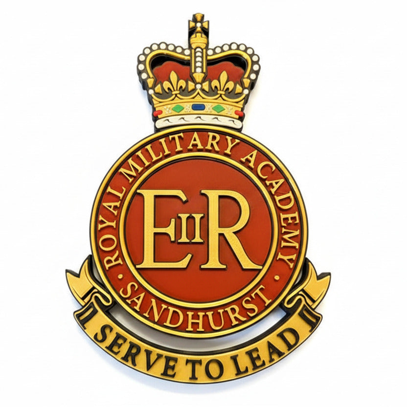 Royal Military Academy Sandhurst 3D Printed Cap Badge Queen's Crown
