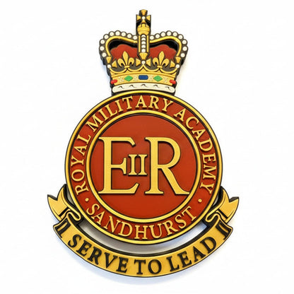 Royal Military Academy Sandhurst 3D Printed Cap Badge Queen's Crown