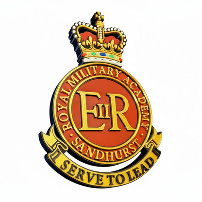 Royal Military Academy Sandhurst 3D Printed Cap Badge Queen's Crown