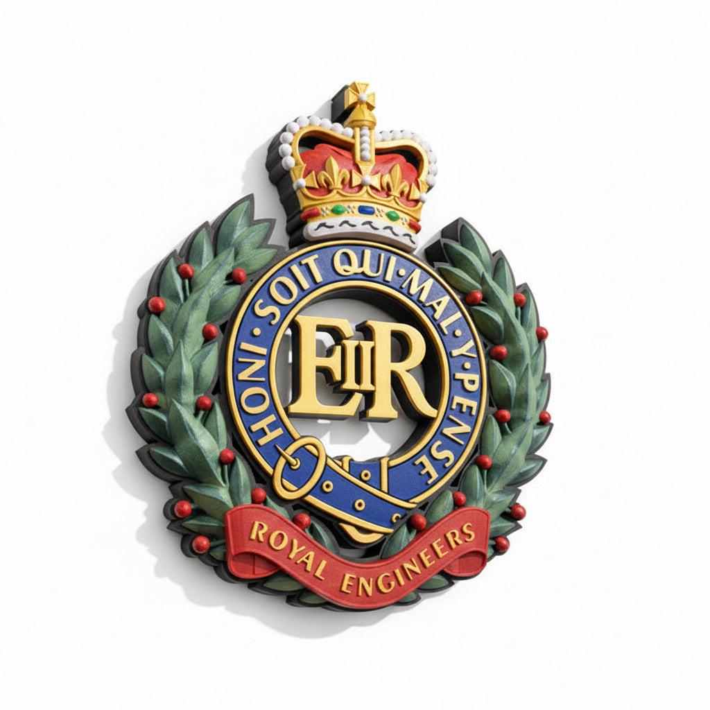 Royal Engineers Queen's Crown Cap Badge