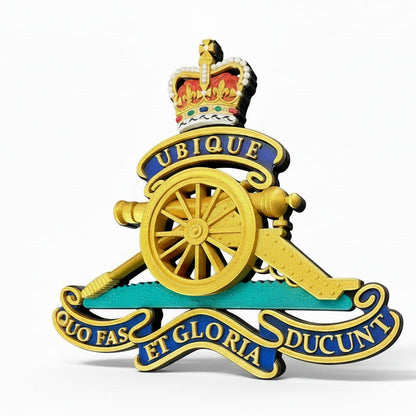 The Royal Regiment Of Artillery 3D Printed Cap Badge Queen's Crown
