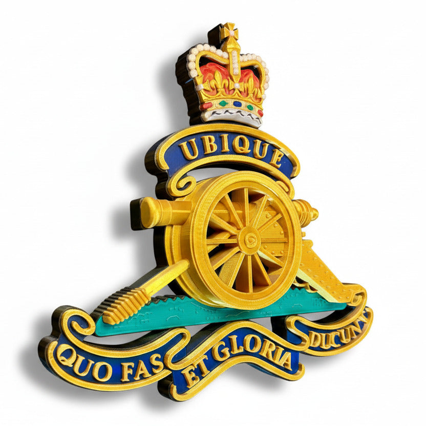 The Royal Regiment Of Artillery 3D Printed Cap Badge Queen's Crown