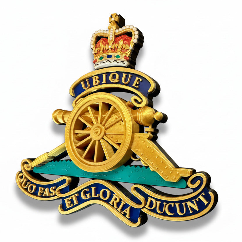 The Royal Regiment Of Artillery 3D Printed Cap Badge Queen's Crown