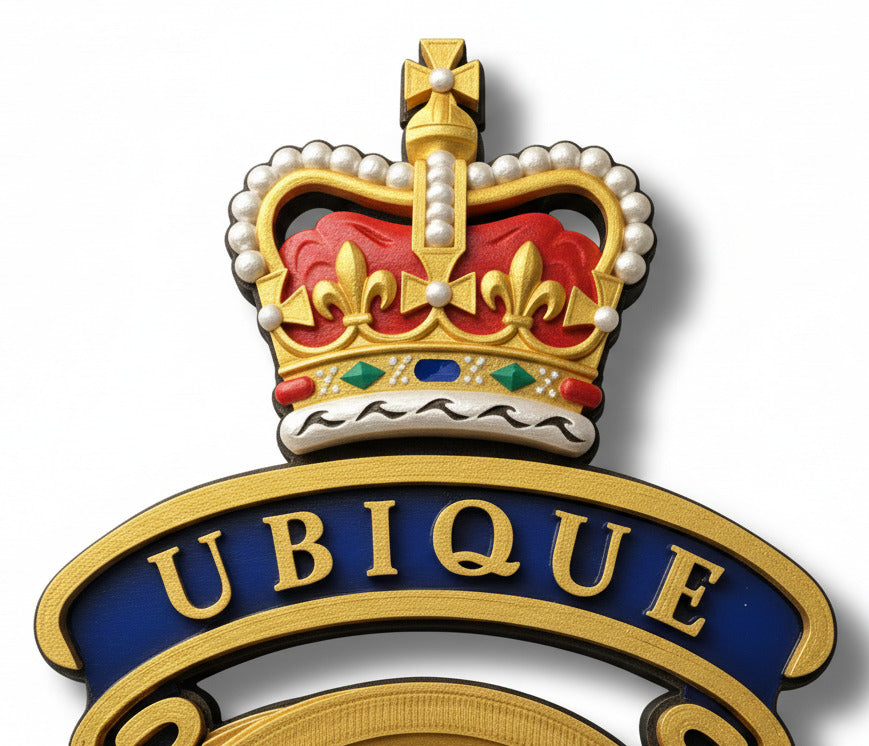 The Royal Regiment Of Artillery 3D Printed Cap Badge Queen's Crown