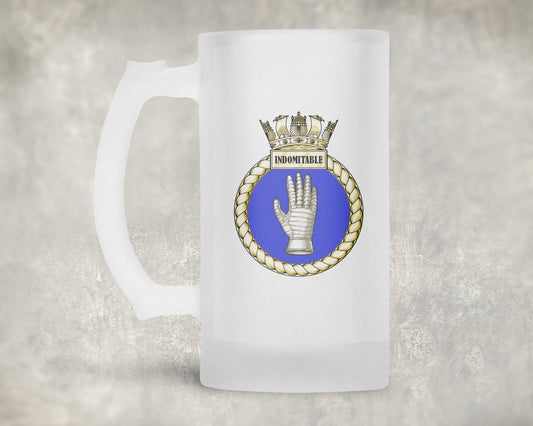HMS Indomitable - Frosted Stein/Tankard/Beer Mug - Frosted Stein/Tankard/Beer Mug